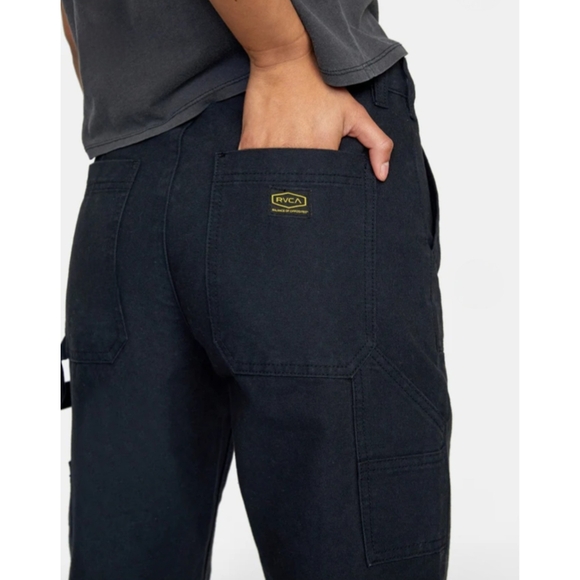 WOMEN'S RVCA BLACK RECESSION CARPENTER PANT SIZE 27 NWOT - Picture 4 of 13